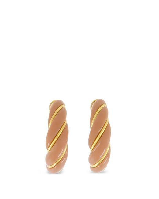 Aurelie Bidermann White Diana Twisted Hoop Earrings