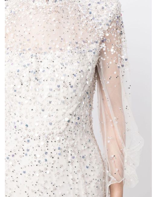 Jenny Packham White Hedda Sequin-embellished Tulle Gown