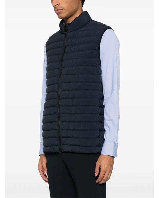 Peuterey Blue Quilted Jacket With High Collar for men