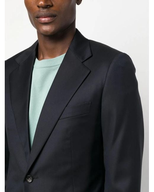 Lanvin Blue Notched-Lapels Single-Breasted Blazer for men
