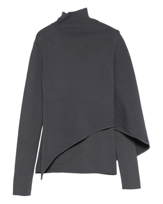 Entire studios Gray High-Neck Wrap Sweater
