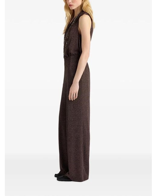 Momoní Brown Marajo Lurex-Jersey Palazzo Pants