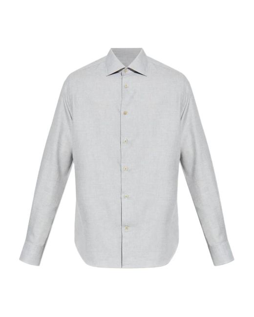 Eleventy Button-Up Lichtgewicht Overhemd in het White voor heren