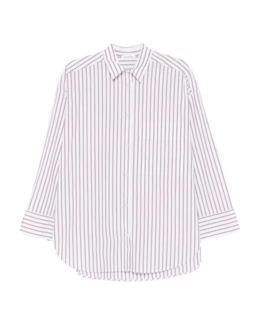 By Malene Birger White Derris Striped Oversized Shirt