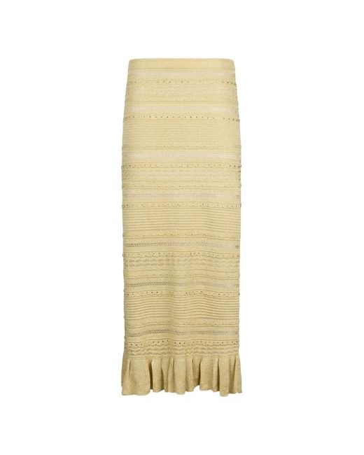 Liu Jo Natural Flounced Hem Punched Sweater