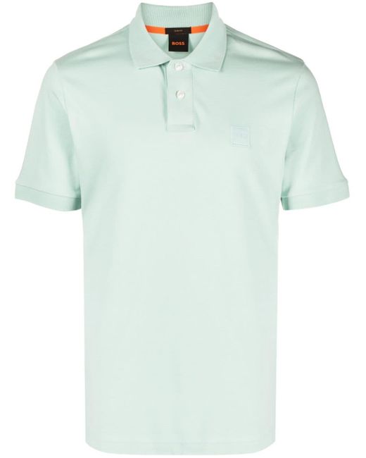 Boss Green Logo-emed Piqué Polo Shirt for men