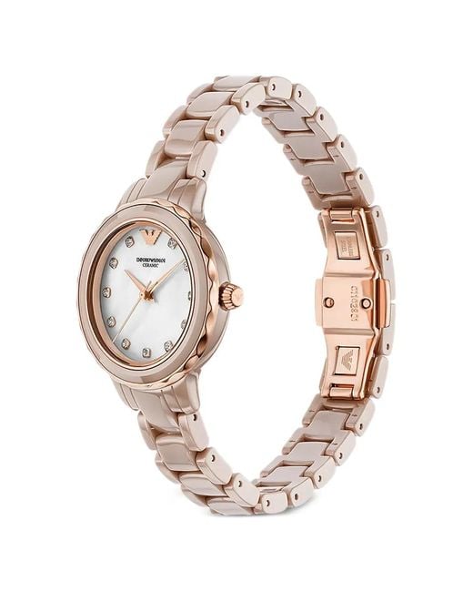 Emporio Armani Metallic Round-Shape 32Mm Watch