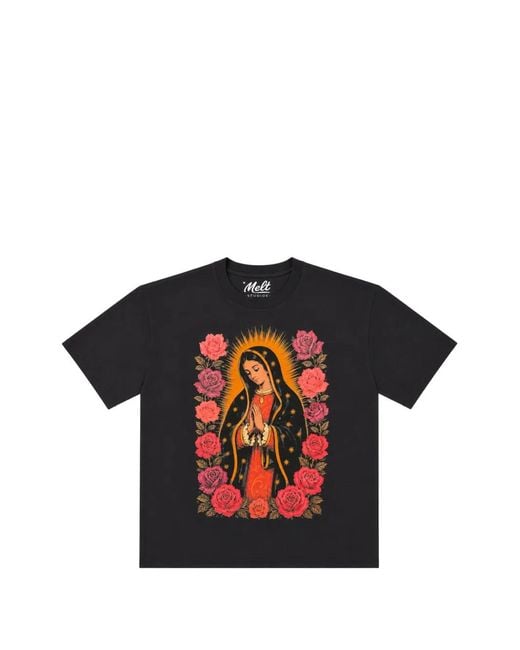 Melt Black Graphic-Print Crew-Neck T-Shirt for men