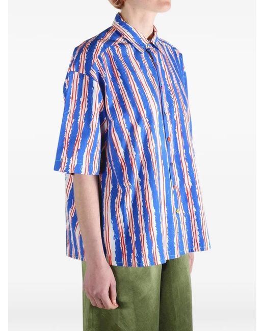 Péro Blue Striped Buttoned Shirt