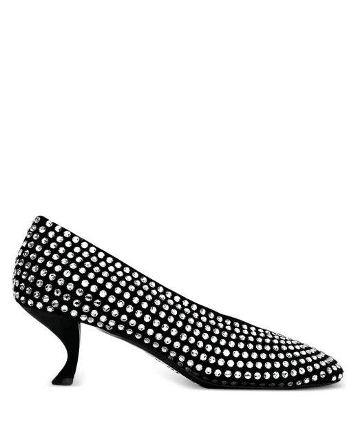 LA ROSE Black Crystal Pumps