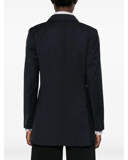 Max Mara Blue Double-Breasted Wool Blazer
