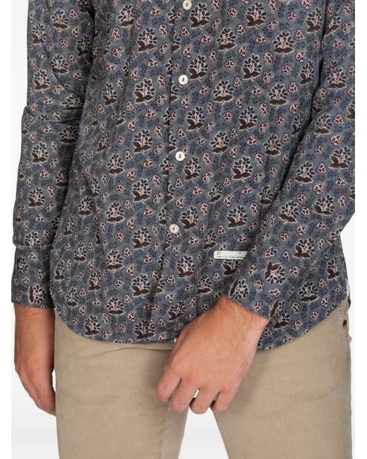 Tintoria Mattei 954 Gray Pattern Shirt for men