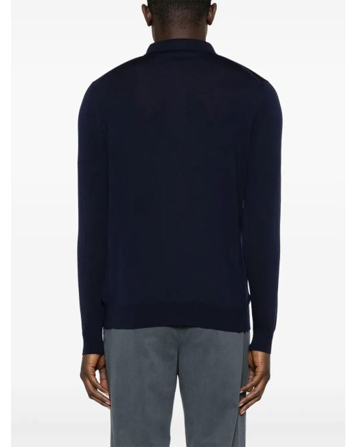 メンズ Kiton ファインニット ポロシャツ Blue