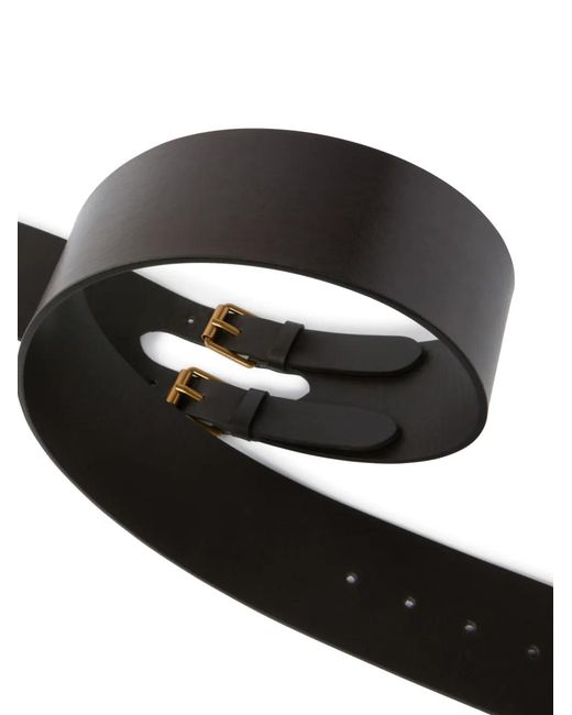 Pinko Gray Buckle Leather Belt