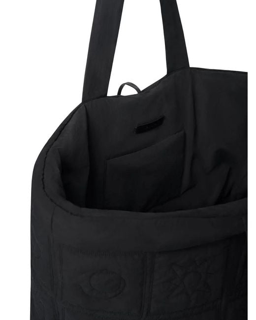 Nanushka Black Symbol Quilted Geometric Tote Bag