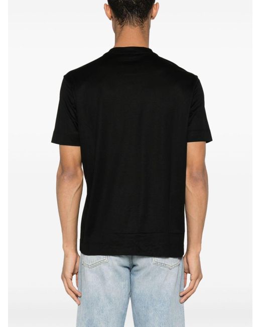 Emporio Armani Black Logo-printed Lyocell-blend T-shirt for men