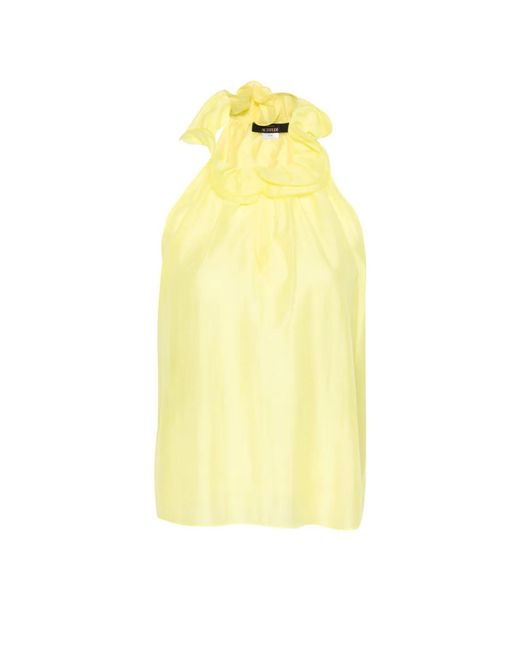 Twinset Yellow Voile Top With Ruffles