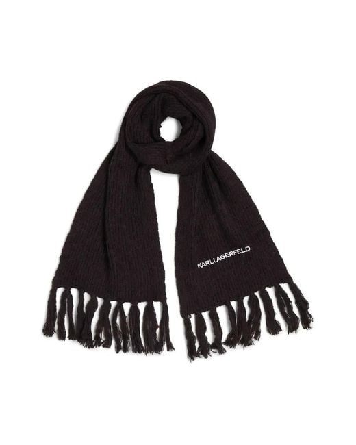 Karl Lagerfeld Black Essential Knitted Scarf