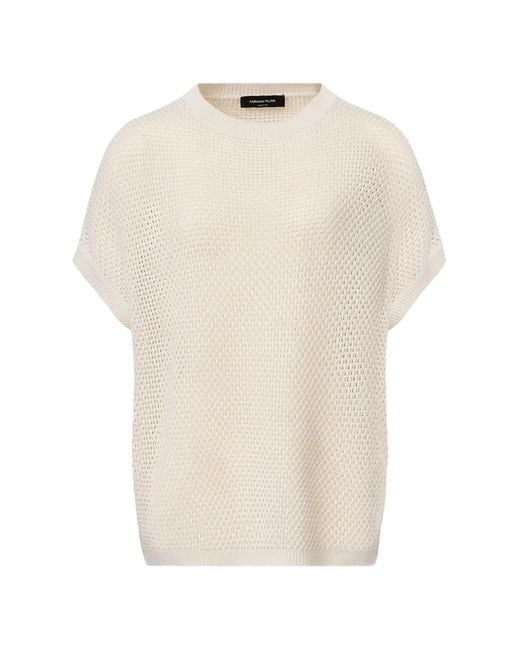 Fabiana Filippi Natural Haut En Maille À Design Sans Manches
