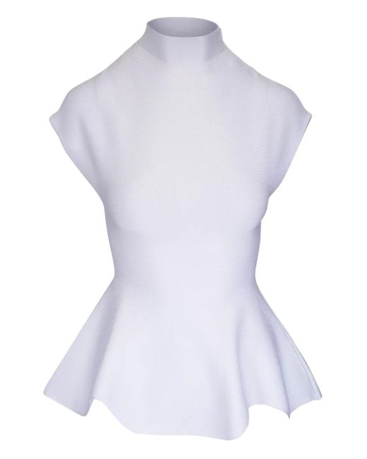 Khaite White Peplum Blouse