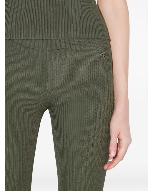 M I S B H V Green Ribbed-Knit Tank Top