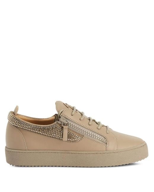 Giuseppe Zanotti Brown Frankie Double-Zip Low-Top Sneakers for men