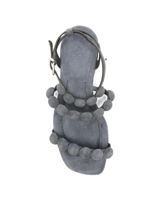Ash White Bead-Embellished Suede Sandals