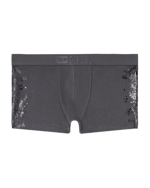 DIESEL Gray Stretch-Cotton Boxers With Tonal Print for men