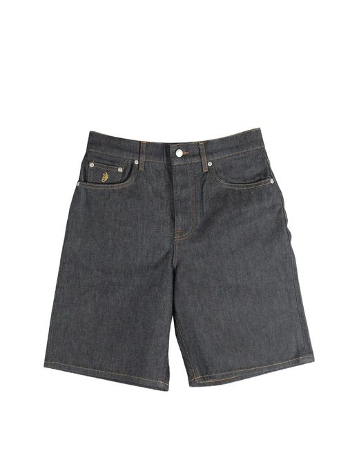 Stussy Gray Denim Shorts for men