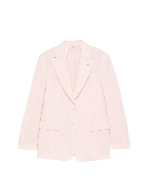 Manuel Ritz Pink Peak-Lapels Single-Breasted Jacket