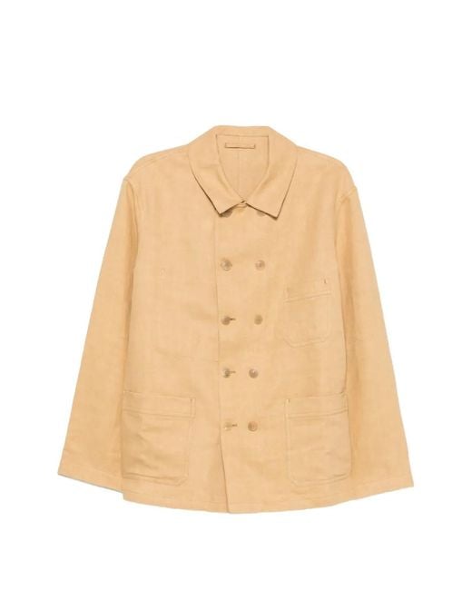Fortela Natural Double-Breasted Linen Jacket for men