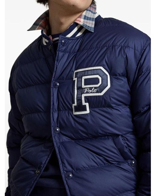 Polo Ralph Lauren Blue Padded Bomber Jacket for men
