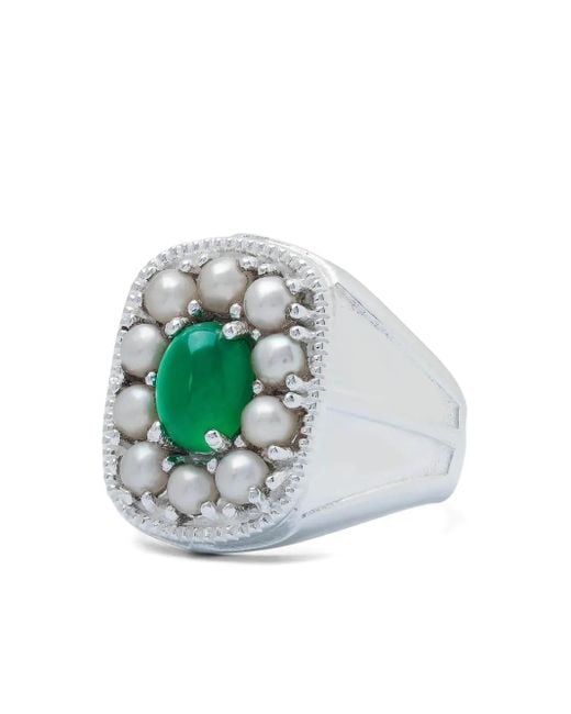 Veert Black Pearl-Detail Ring for men