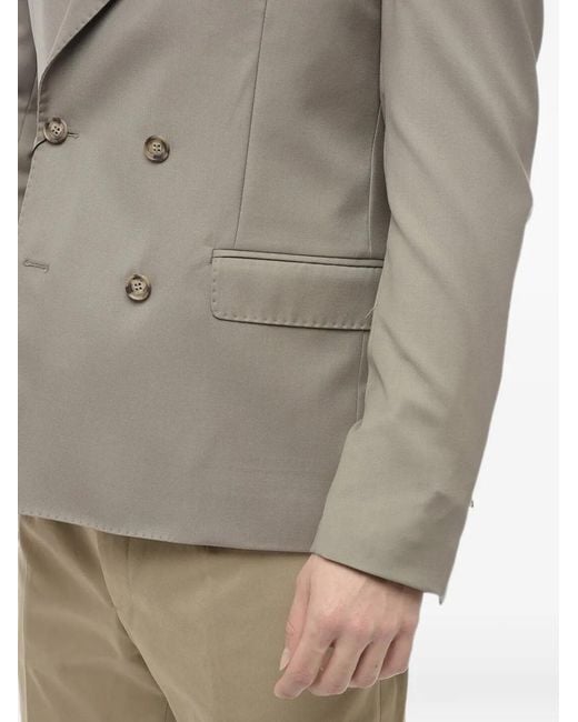 1989 STUDIO Gray Double-Breasted Peak-Lapel Blazer for men