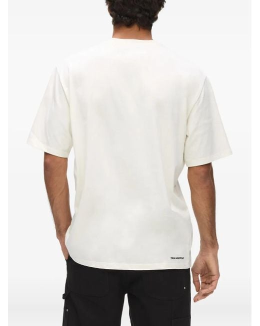 Karl Lagerfeld White Ikon K-Initial T-Shirt for men