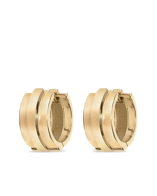 Azlee Metallic 18K Staircase 3-Tier Huggie Earrings