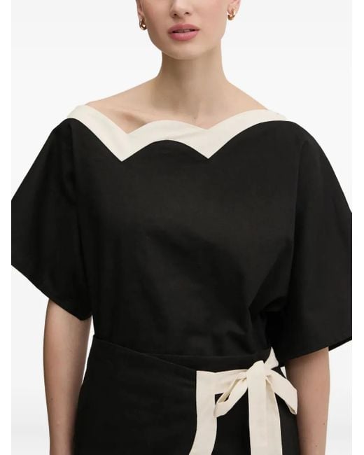Never Fully Dressed Scalloped Trim Top Black