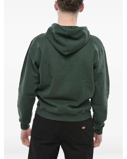 POLAR SKATE Green Graphic-Print Cotton Hoodie for men