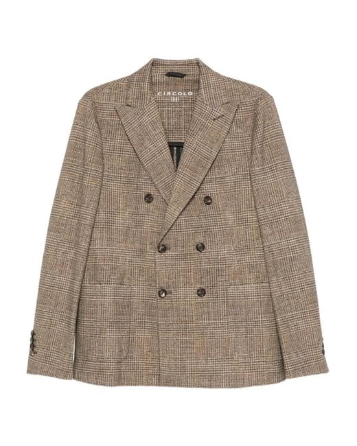 Circolo 1901 Brown Double-Breasted Blazer for men