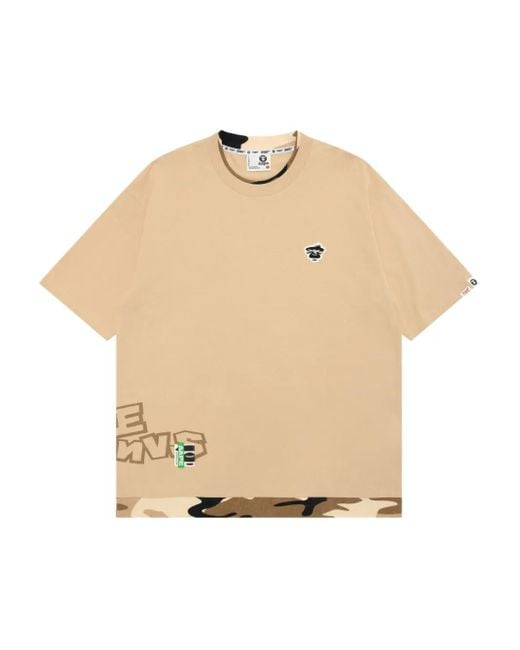 Aape By A Bathing Ape Natural Camouflage-Panel T-Shirt for men