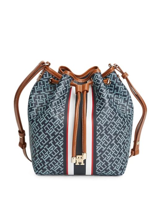 Tommy Hilfiger Blue Th Monoplay Monogram Bucket Bag