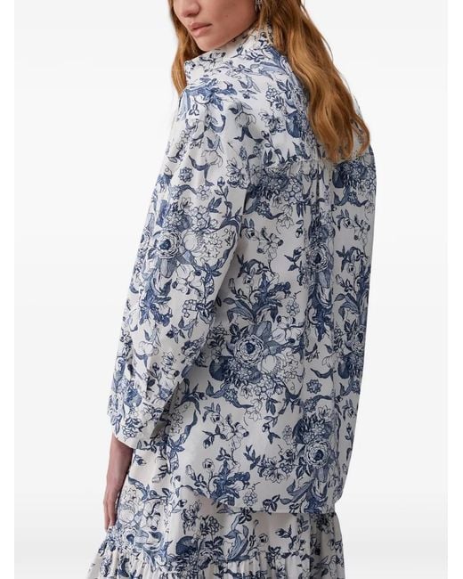Liu Jo Blue Printed Poplin Shirt