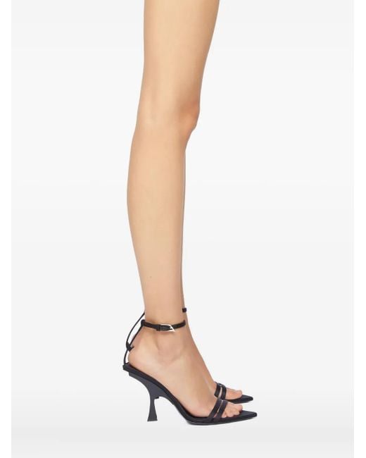 The Attico Black 95Mm Ankle-Strap Pointed-Toe Sandals