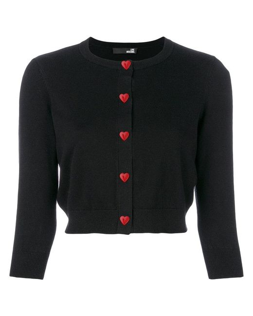 Love Moschino Black Heart Buttons Cardigan