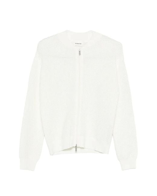 P.A.R.O.S.H. White Renfield Zip-Up Cardigan