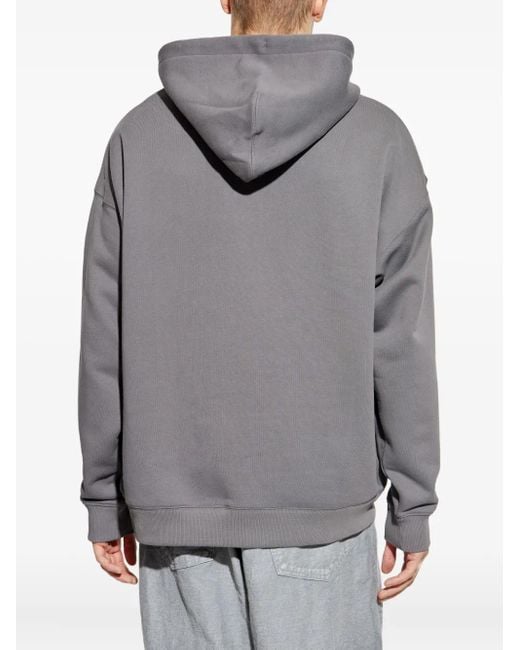Y-3 Gray Hoodie mit Logo-Print