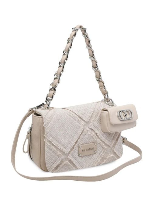 La Carrie White Medium Isabel Crossbody Bag