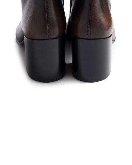 Miu Miu Black Block-Heel Leather Boots