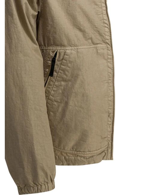 Stone Island Green Logo-Patch Hooded Coat for men