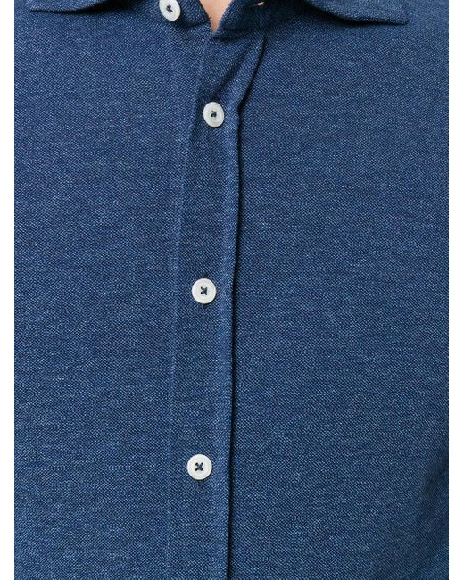 メンズ Barba Napoli クラシック シャツ Blue